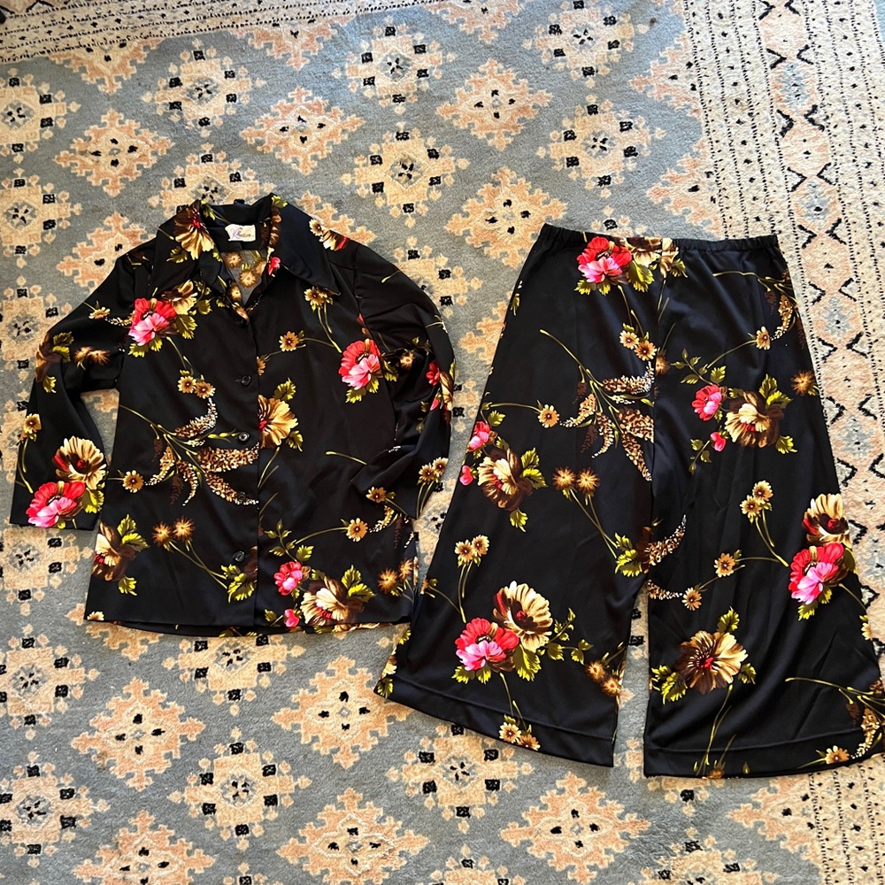1970s vintage culotte/gaucho pant set